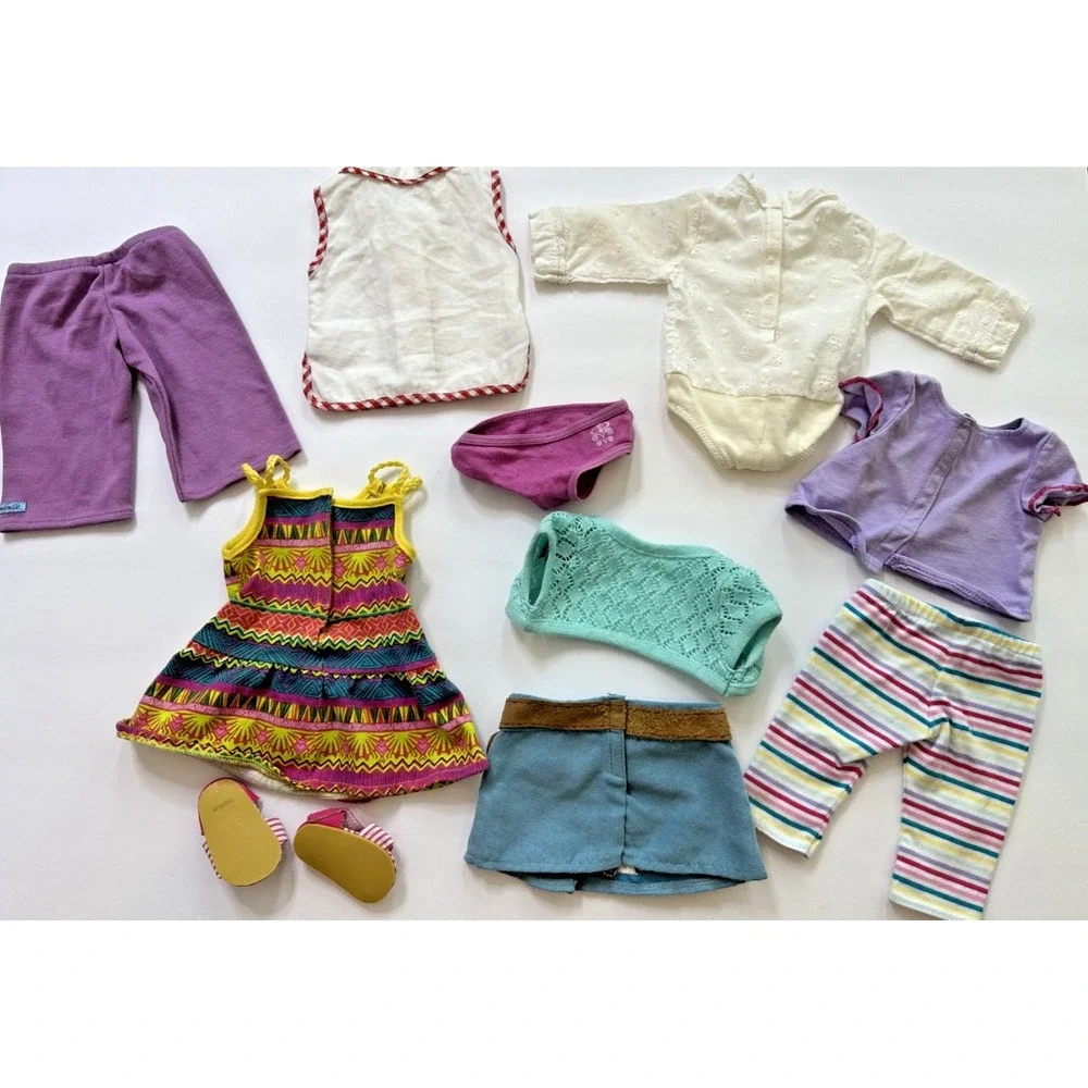 American Girl Doll Clothes 10 PC Maryellens Cherry Shirt Julies White Top Shoes
